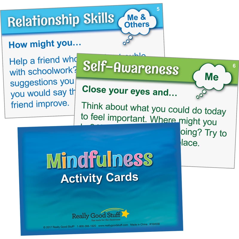 Really Good Stuff Mindfulness Activity Cards for Students - Set of 40 - Mindful Activities & Excercises to Grow Emotional Strength, Promote Growth Mindset, Focus, & Well Being - Image 1